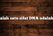 Salah satu sifat DNA adalah?